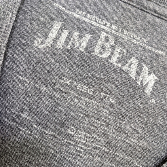 Jim Beam Whiskey Charcoal Distressed T-Shirt Size 2 XL - Picture 4 of 4